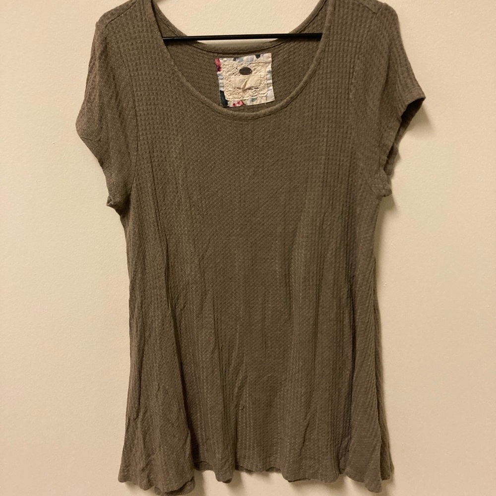 Green Waffle Knit Tee